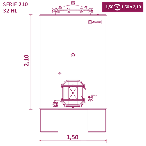 [S210.S032L] WN-DEPÓSITO 32HL DE 1,50x1,50x2,10m